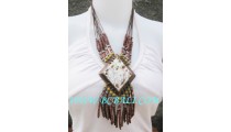 Bead Necklaces Shells Pendants